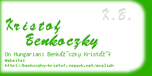 kristof benkoczky business card